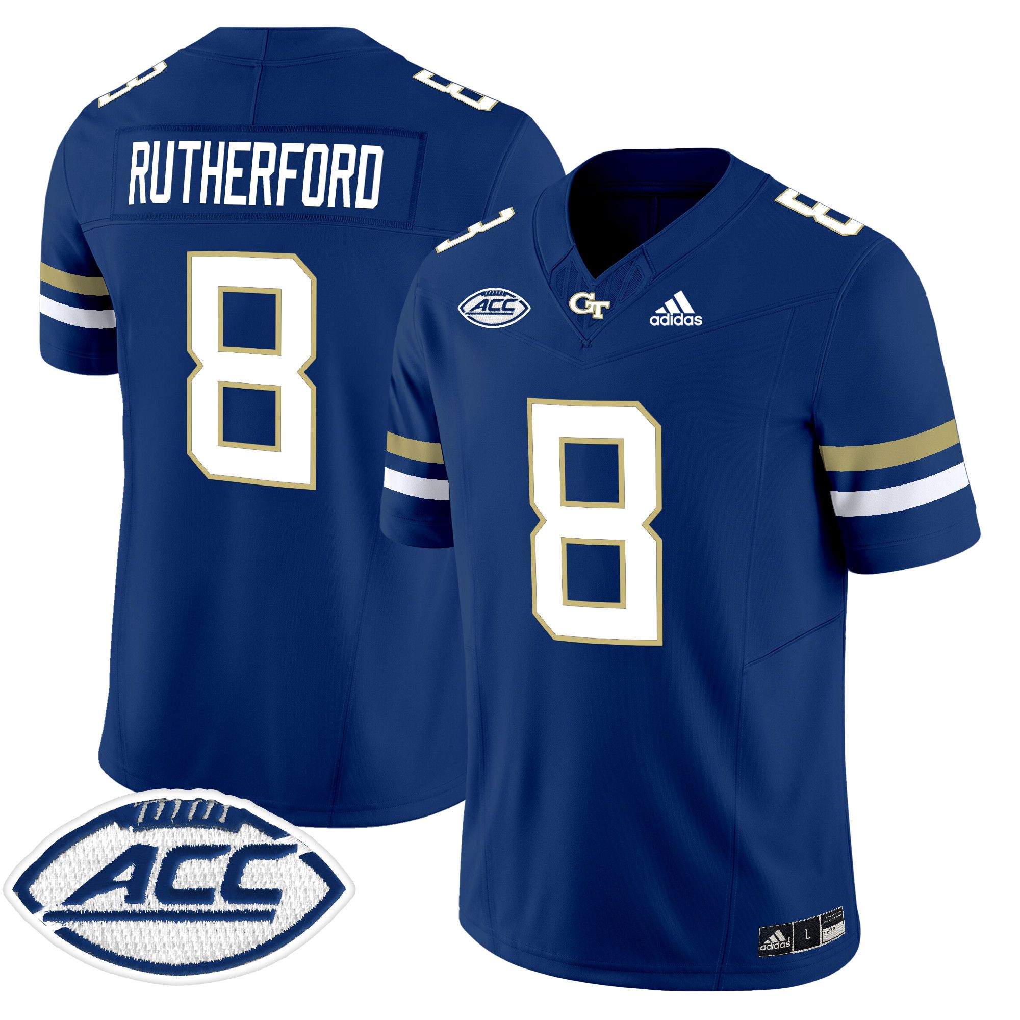 Men Georgia Tech #8 Rutherford Blue Asidas 2024 Vapor Limited NCAA Jersey style 1->more ncaa teams->NCAA Jersey